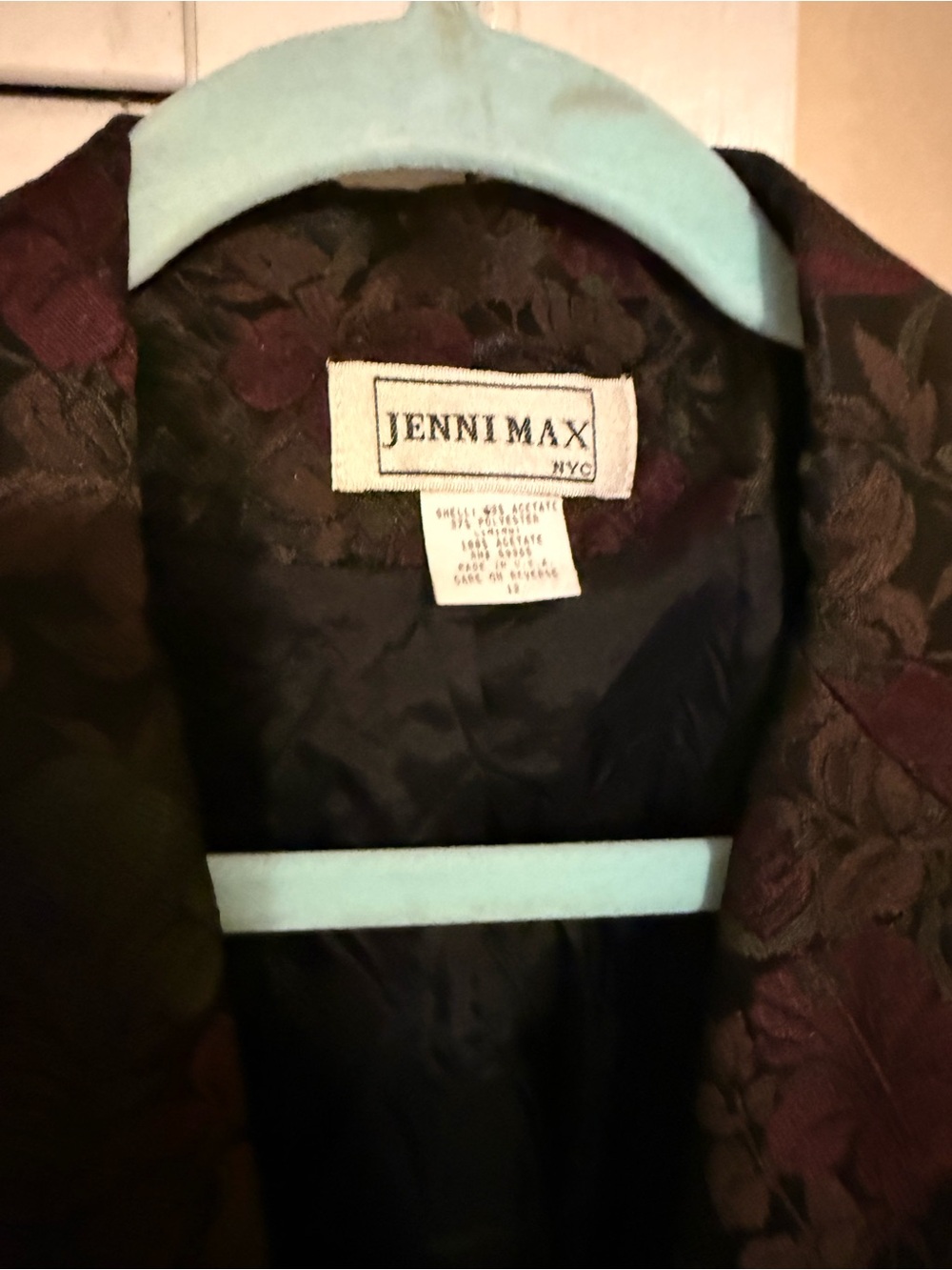 Floral Brocade Blazer - Iridescent Green & Purple - Picture 2 of 9